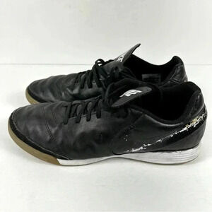 Nike Tiempo X Genio II Mens 12  Leather IC Turf Soccer Shoes Black